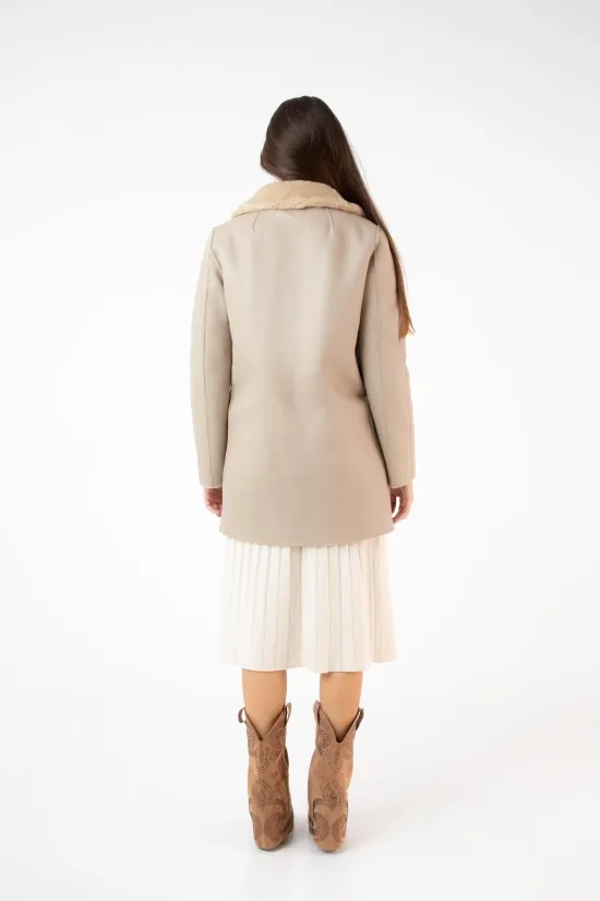 abrigo reversible birces - beige