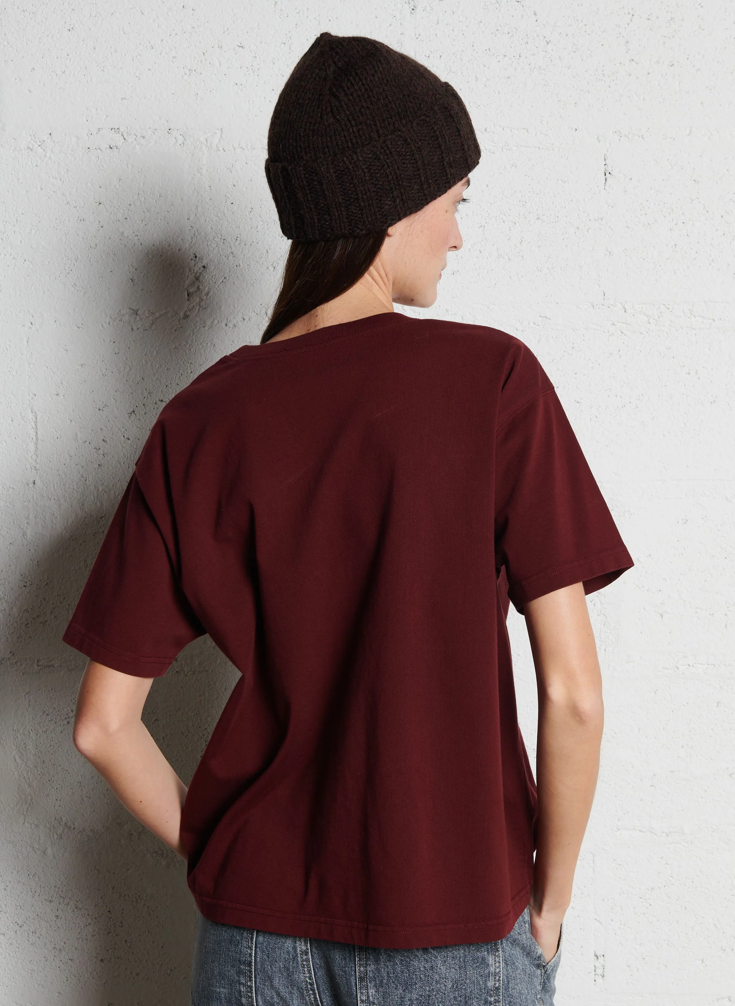 AMERICAN VINTAGE FIZVALLEY - Camiseta de algodón con cuello redondo  en rojo