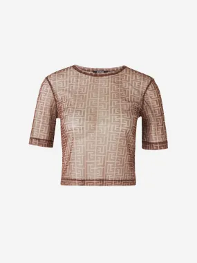 Balmain Camiseta Monograma Semitransparente