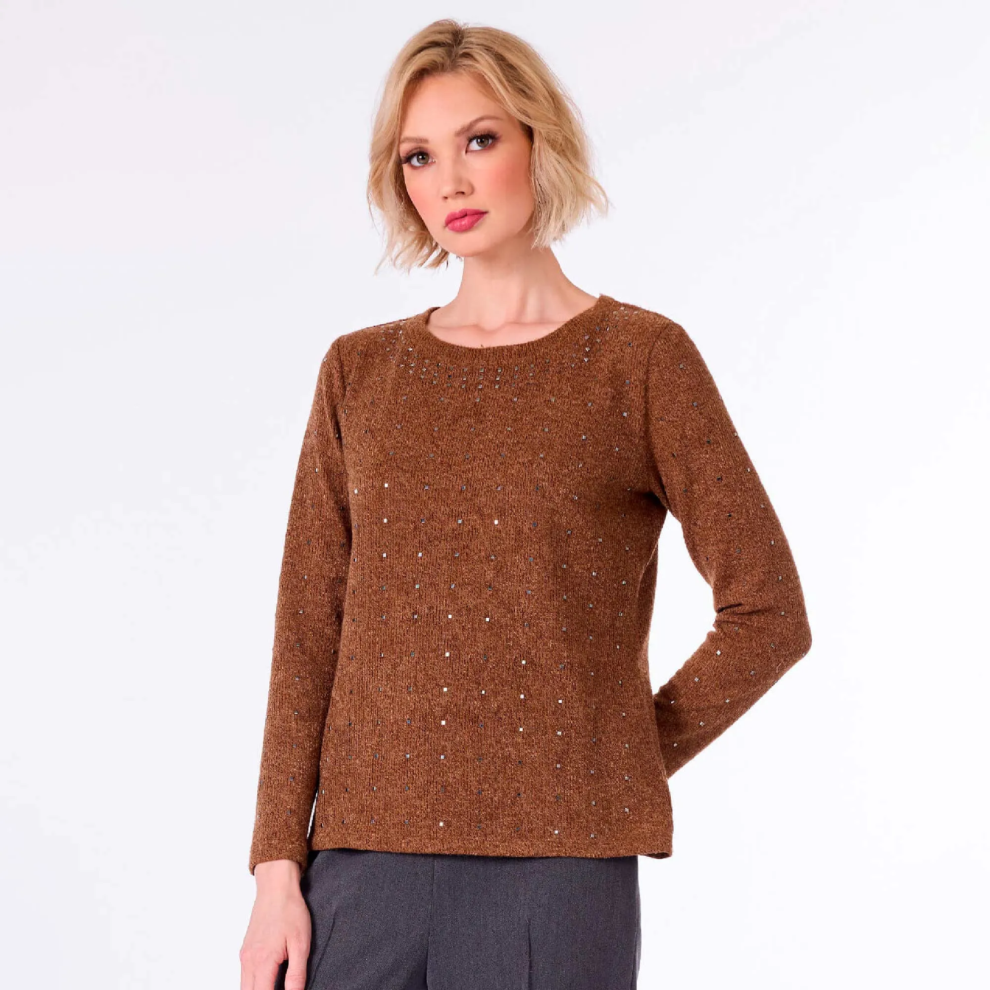 Blusa Manga Larga con Brillos Foleys 224148
