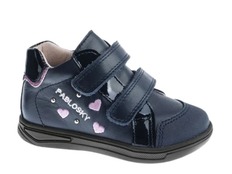 BOTITA DE PIEL CON VELCRO PABLOSKY EN COLOR AZUL 033970