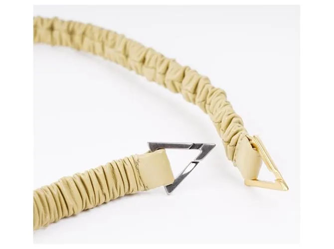 Bottega Veneta Cinturón Elástico Triangular M Beige 