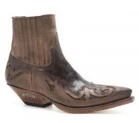 Botín western de punta fina para hombre Sendra cuero marrón envejecido