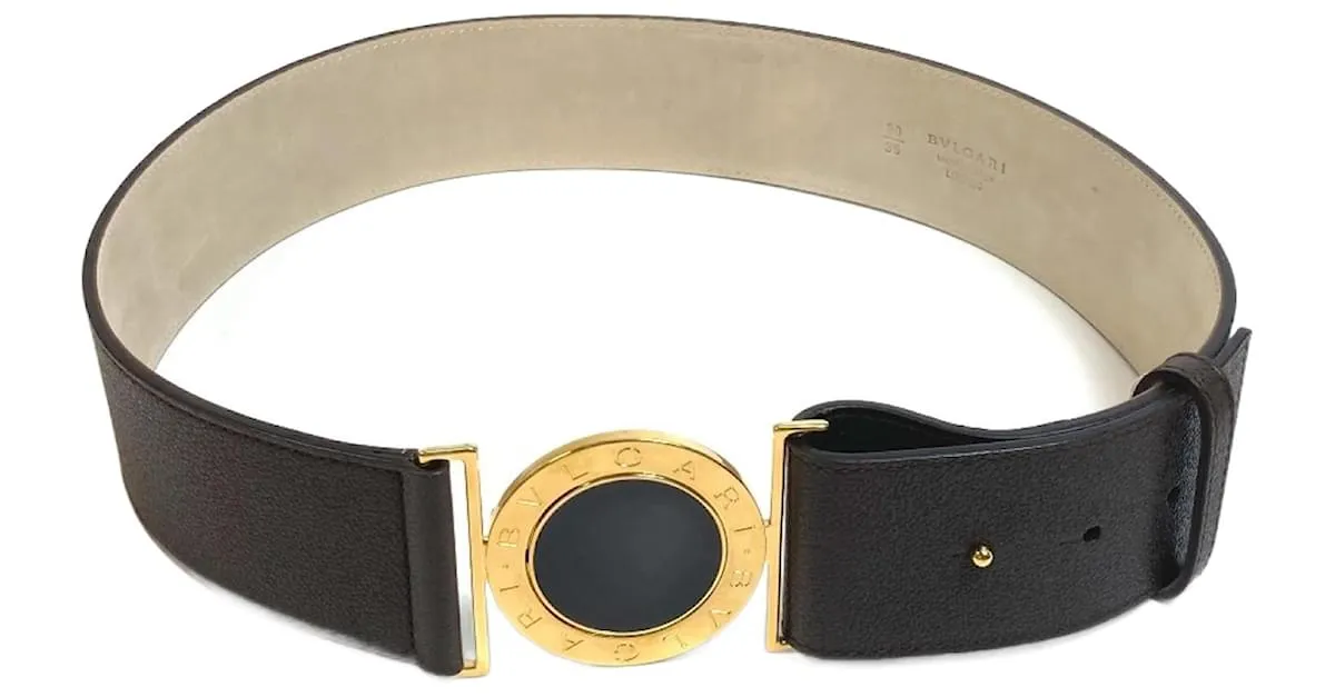 Bulgari Cinturón de cuero Bvlgari Bvlgari Marrón oscuro 