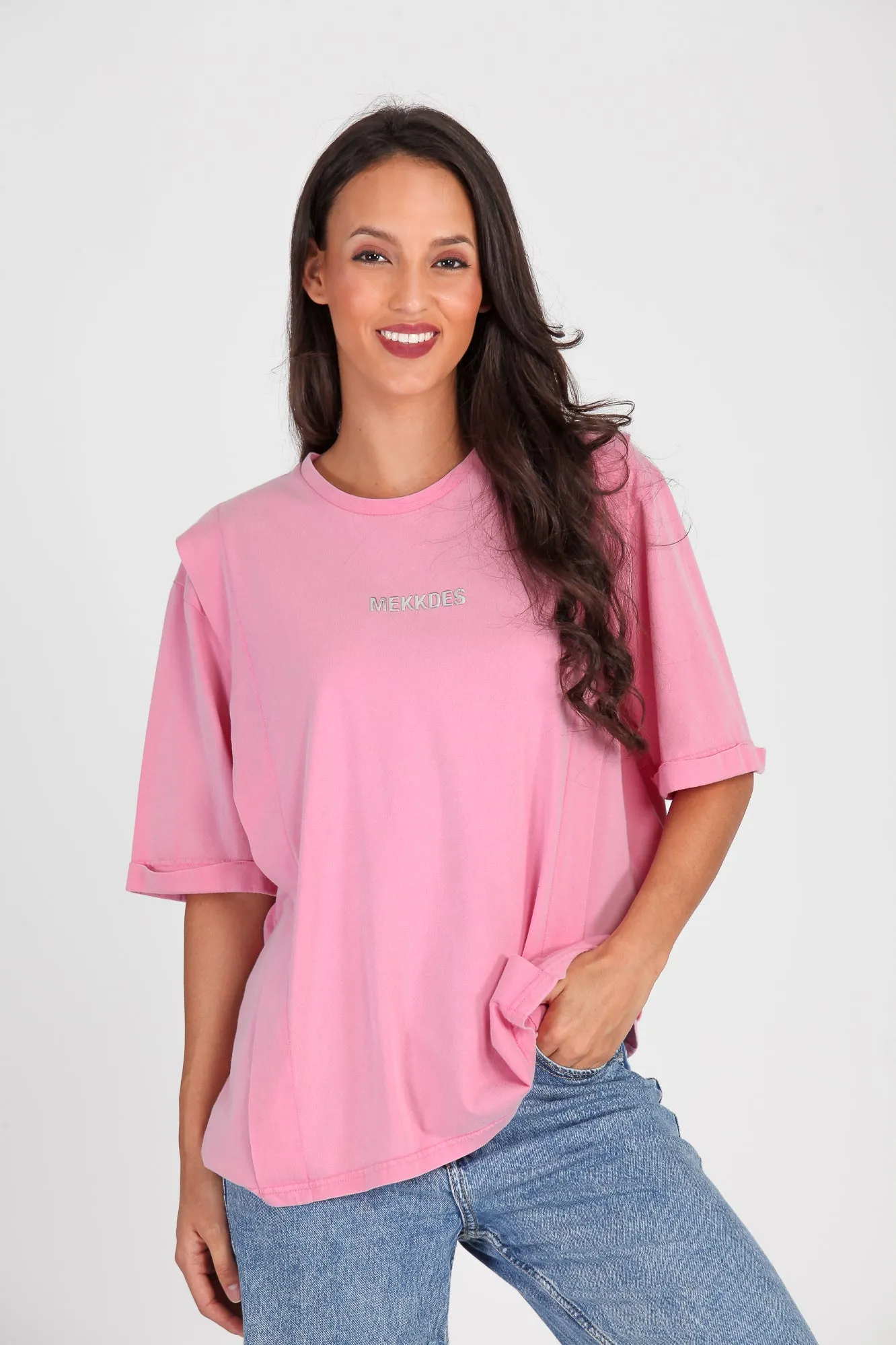 Camiseta logo rosa