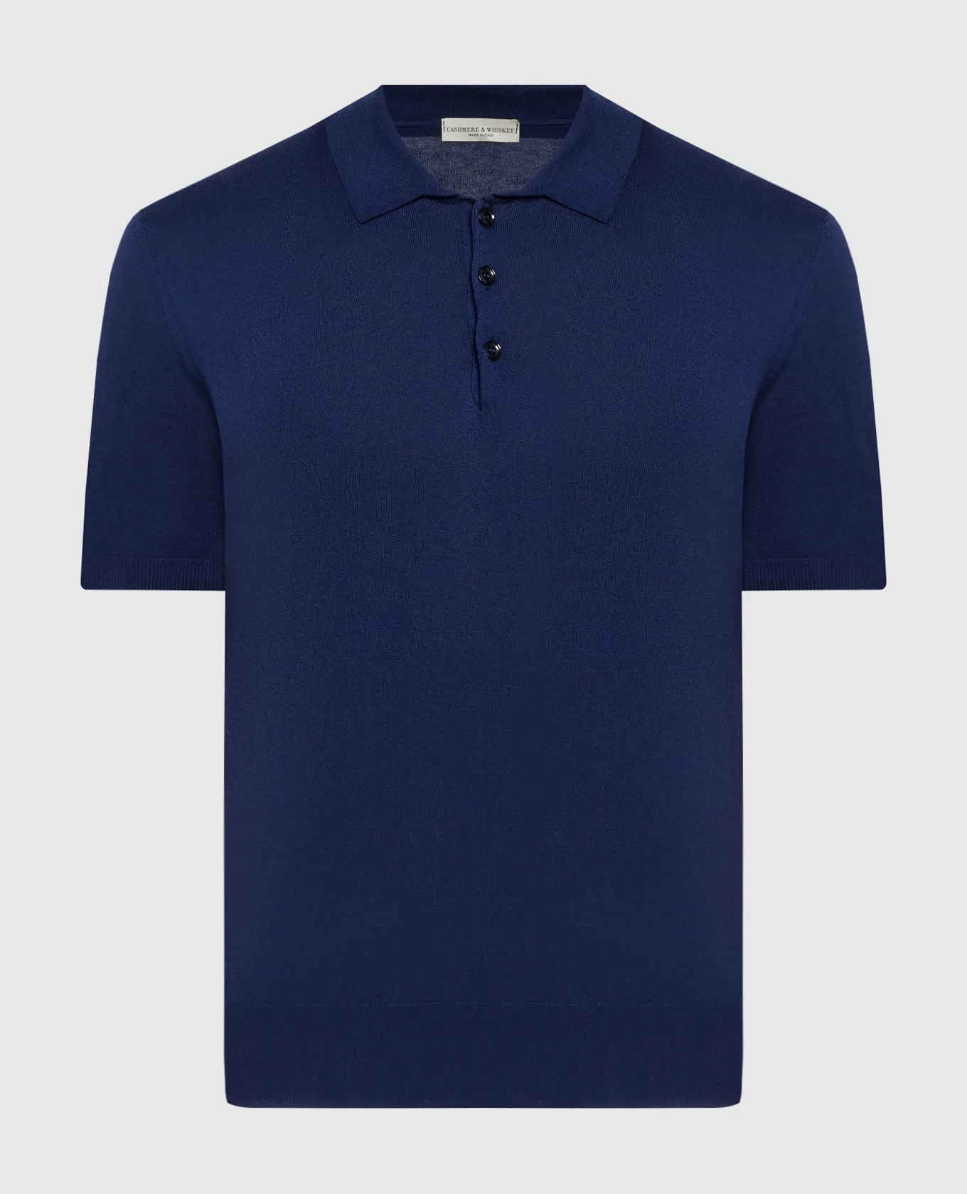 Cashmere&Whiskey Purple polo shirt with silk and cashmere