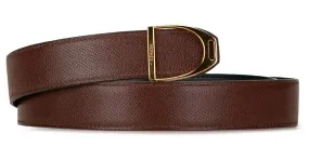 Cinturón Etrier reversible Hermès Clemence marrón Castaño 