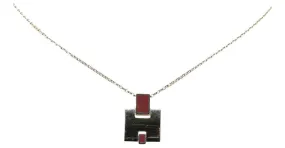 Collar Eileen Motivo H de Hermès Plata Burdeos 