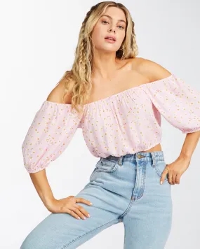 Crop top corto Mujer BILLABONG 3/4  Sun City PINK LADY Ref. C3TP09BIP2 rosa con flores
