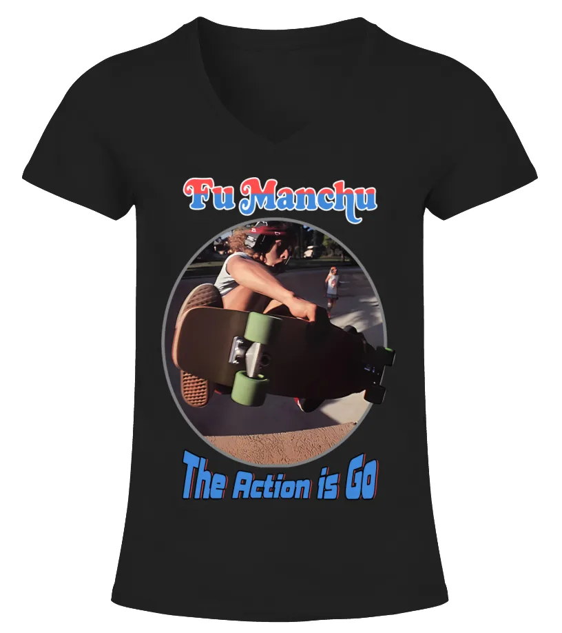 Fu Manchu 9 BK Camiseta cuello pico Mujer