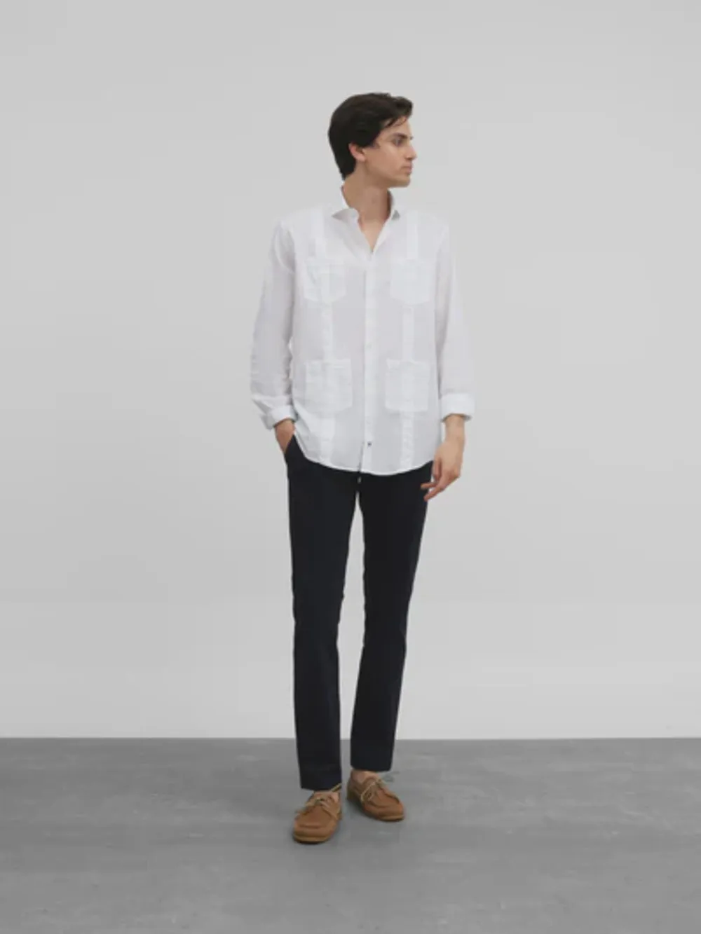 GUAYABERA  SILBON SPORT LINO-ALGODON BLANCO