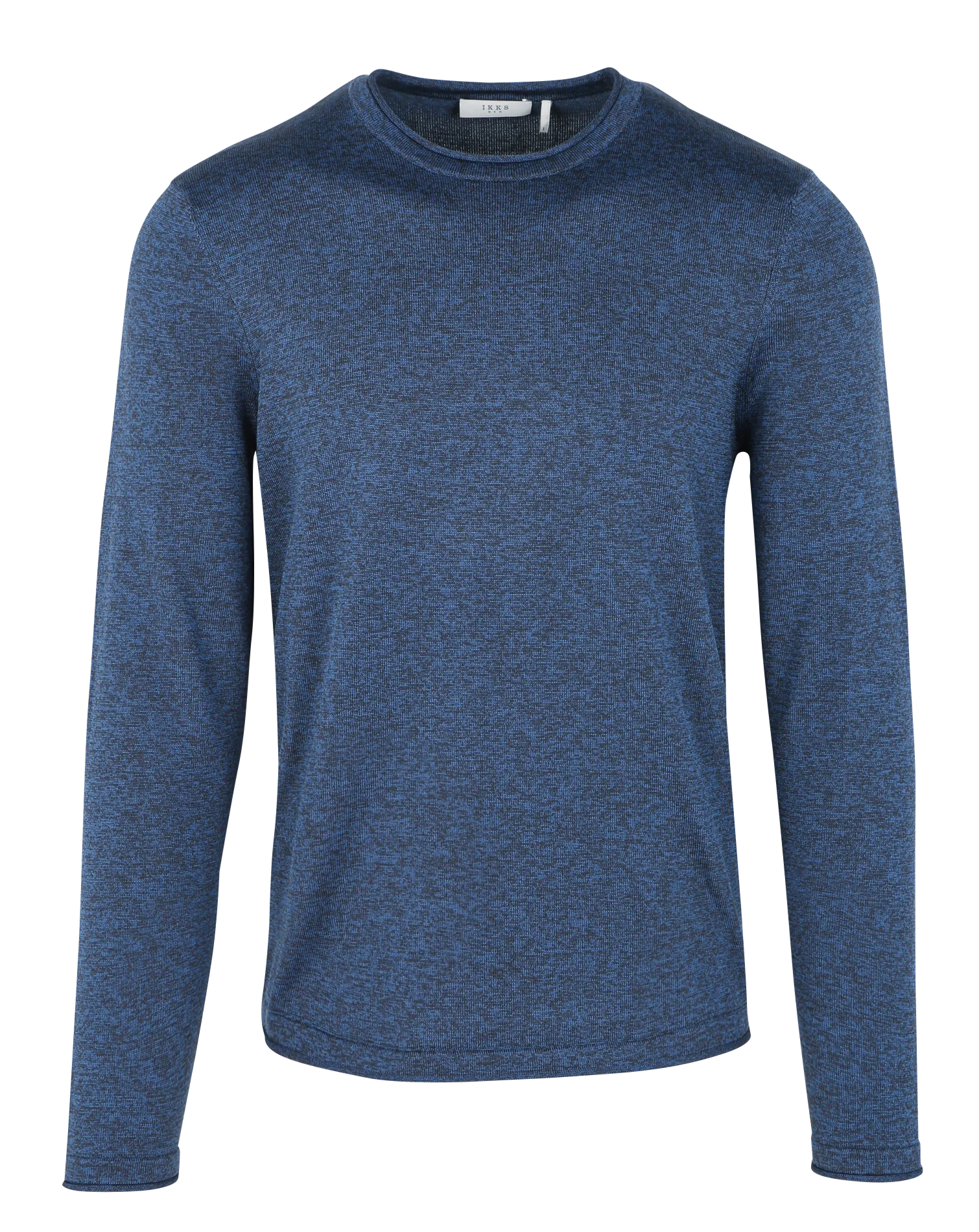 IKKS Jersey de cuello redondo recto jaspeado en azul