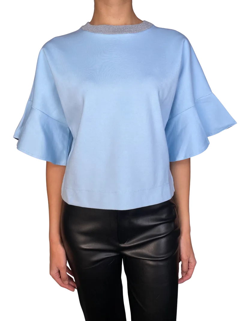 JAZMIN CHEBAR Polera Cuello Metalizado