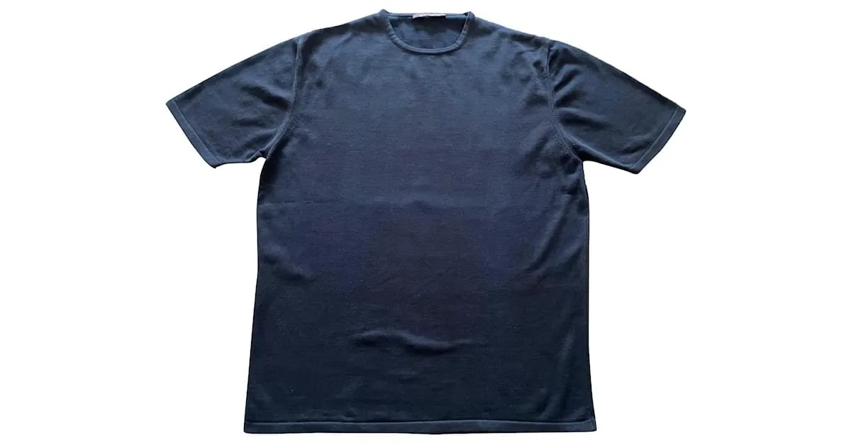 Jersey negro de algodón Manga corta Adolfo Dominguez T. SG 