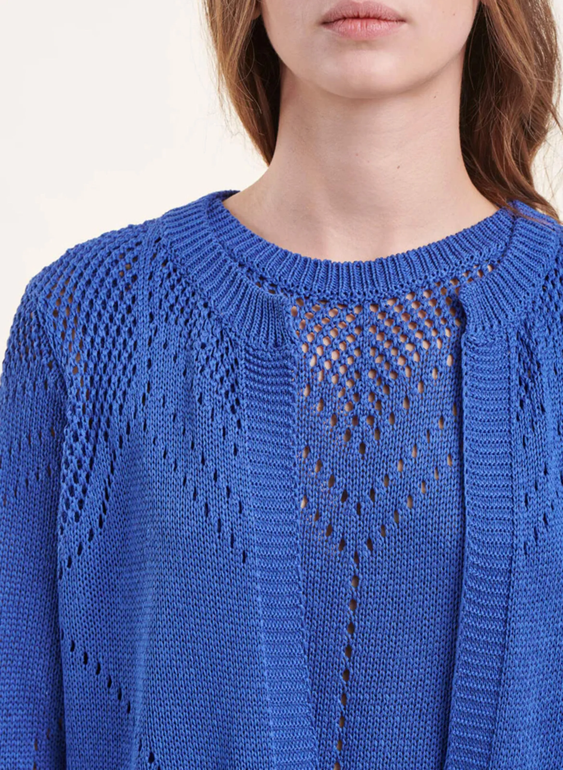 LA FEE MARABOUTEE Cárdigan recto con cuello redondo en azul