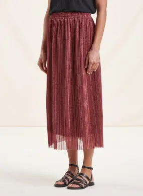 LA FEE MARABOUTEE Jupe midi évasée jacquard en rojo