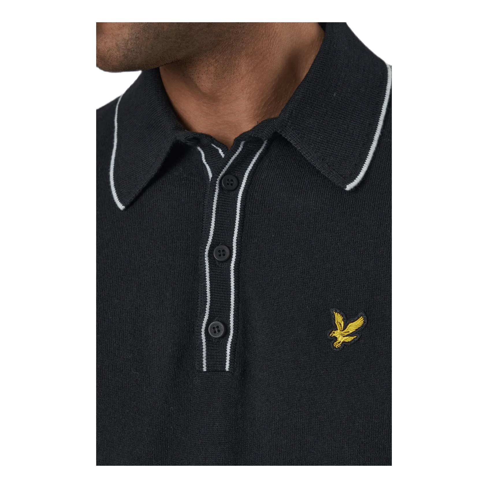 Lyle&scott Knitted Branded Polo Black