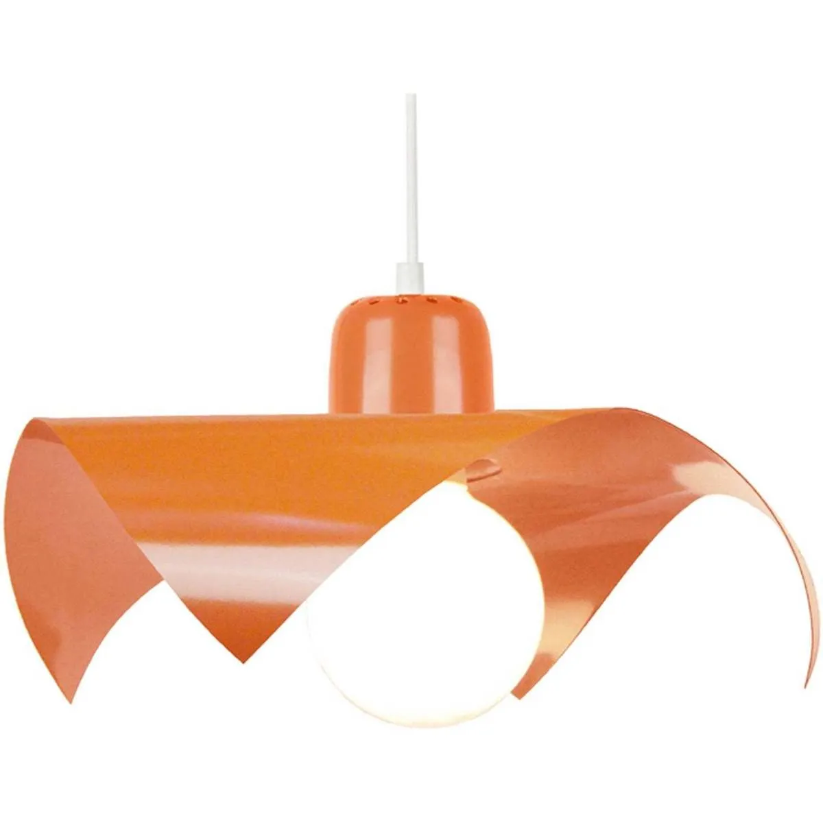 Lámpara colgante rectangular metal naranja