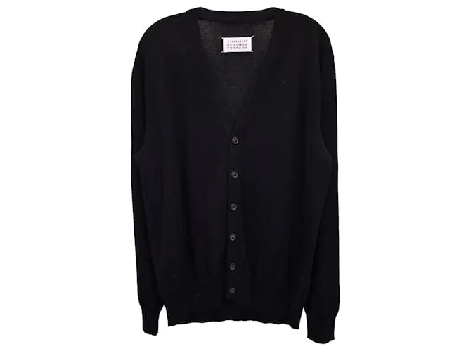 Maison Martin Margiela Cárdigan con cuello en V de Maison Margiela en cachemir negro 