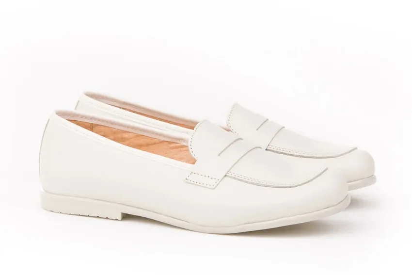 MOCASÍN ANTIFAZ COMUNION ANGELITOS BLANCO