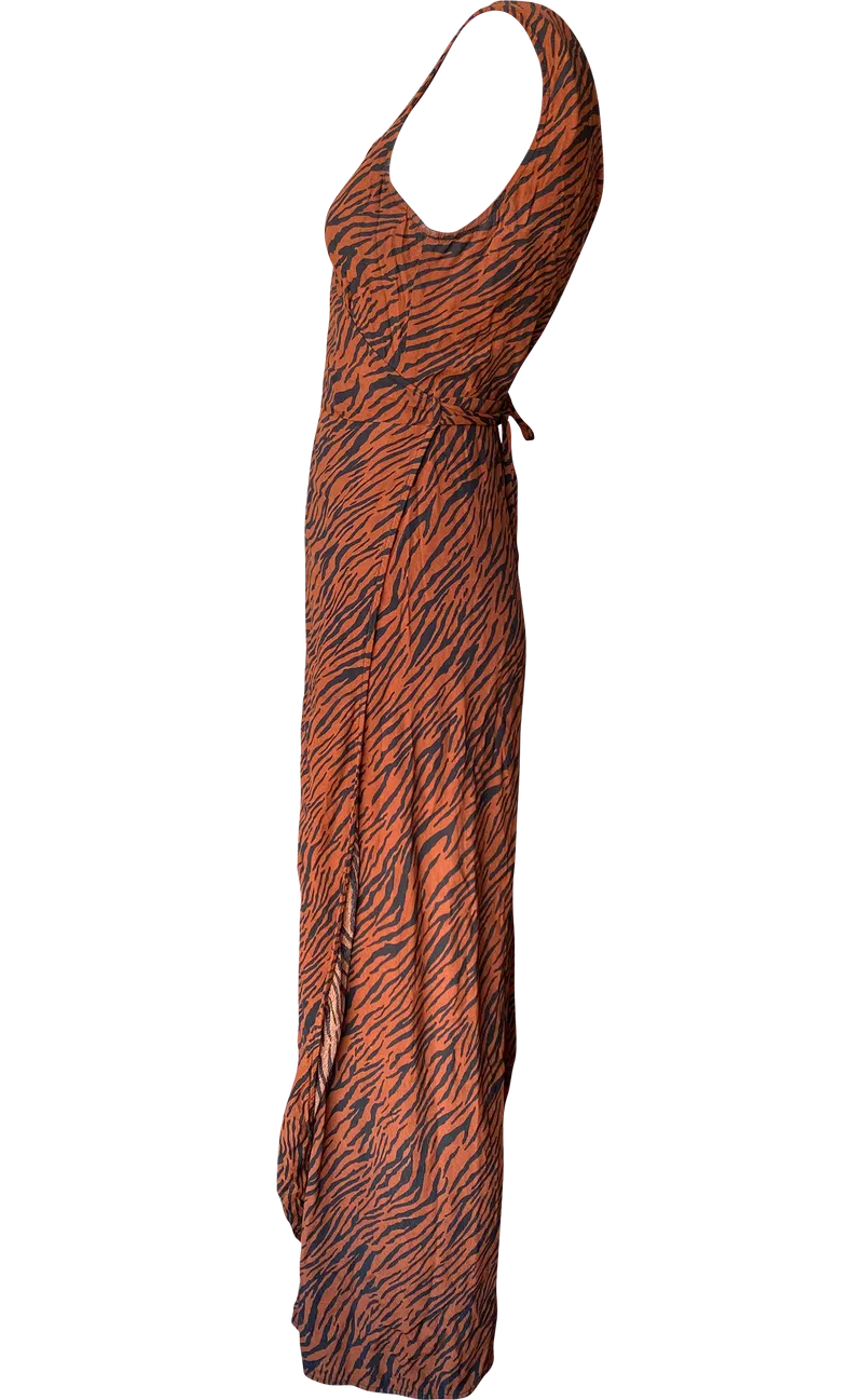 PERRY ELLIS Vestido Wrap Cebra