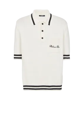 Polo de lana con bordado de Balmain Signature 