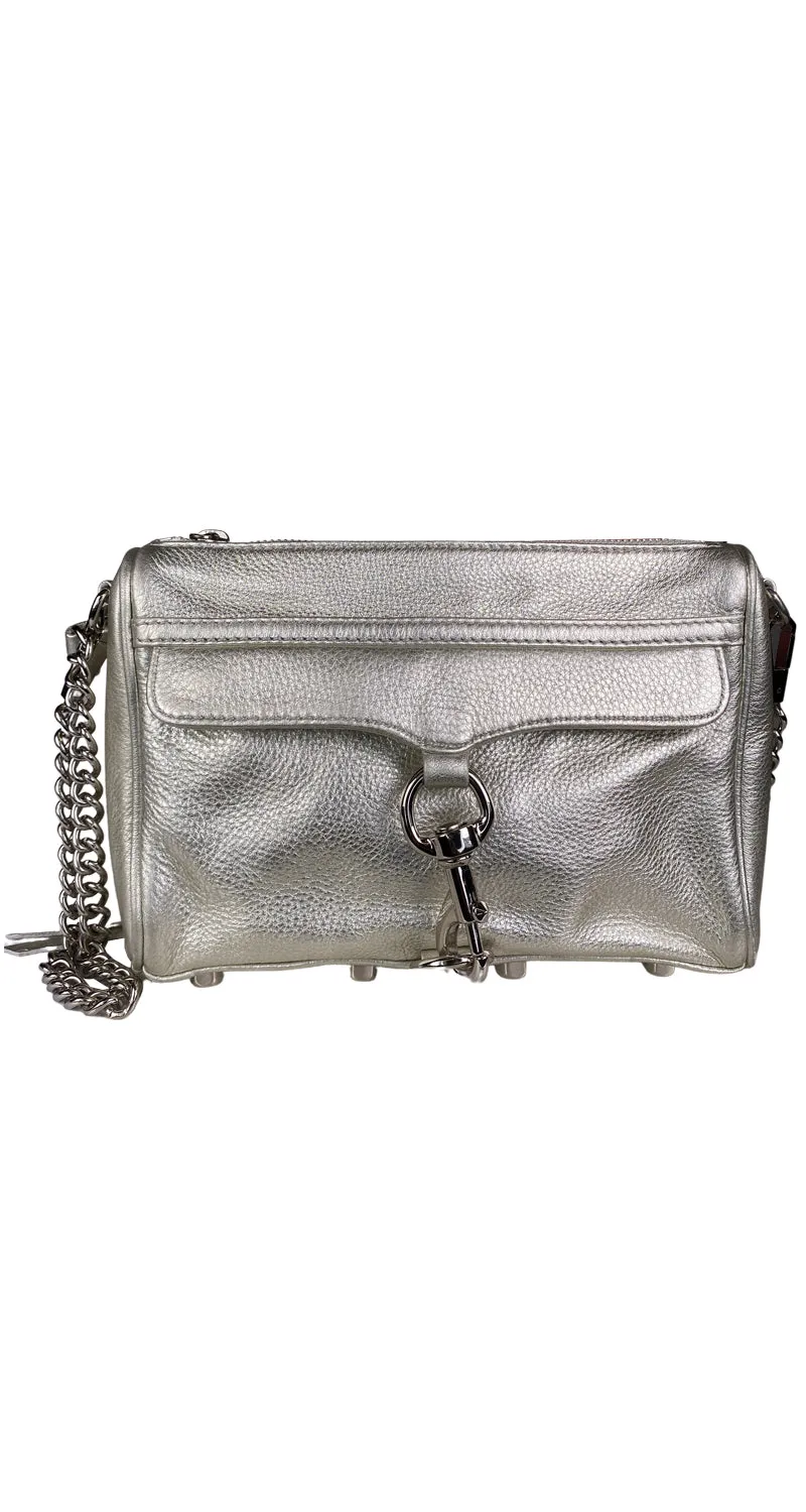 REBECCA MINKOFF Bandolera Plateada con Tachas
