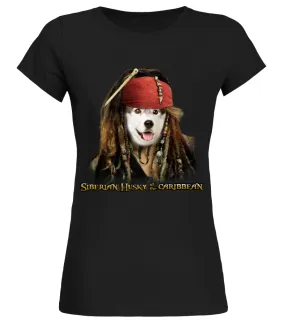 Siberian Husky Pirates Camiseta cuello redondo Mujer
