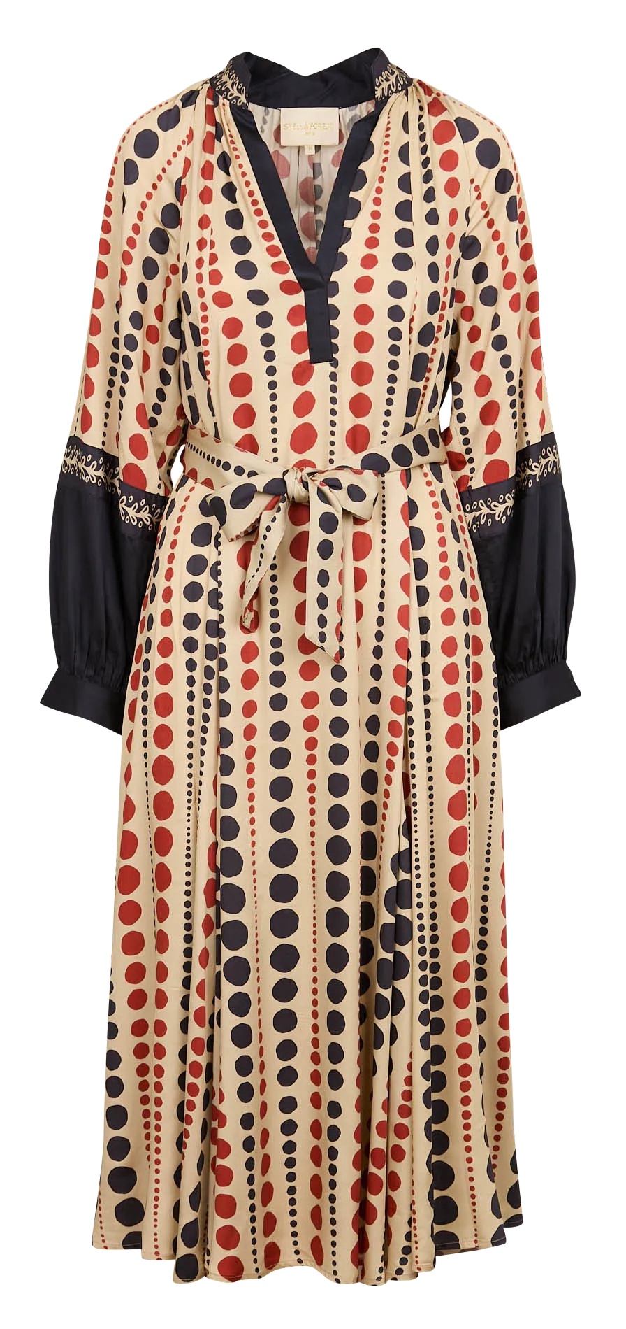 STELLA FOREST AURELIE - Vestido largo estampado con cinturón en marron