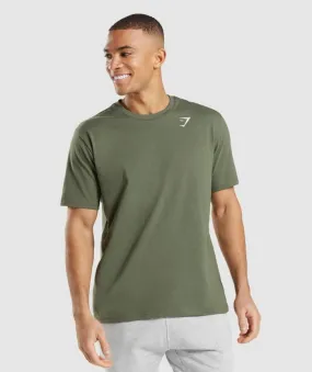 T-Shirts Gymshark Crest T-Shirt Verde Oliva | 035718-QWV