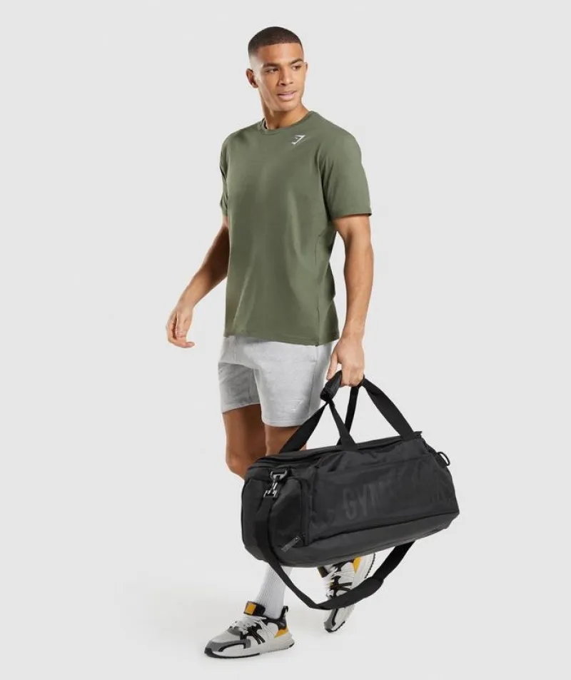 T-Shirts Gymshark Crest T-Shirt Verde Oliva | 035718-QWV