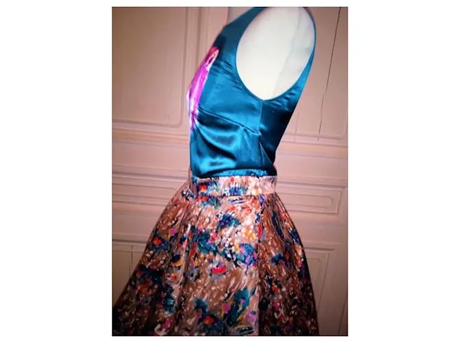 VESTIDO MANOUSH VESTIDO FIFTS WOLF FALDA OVERSIZE T 34/36 Multicolor 