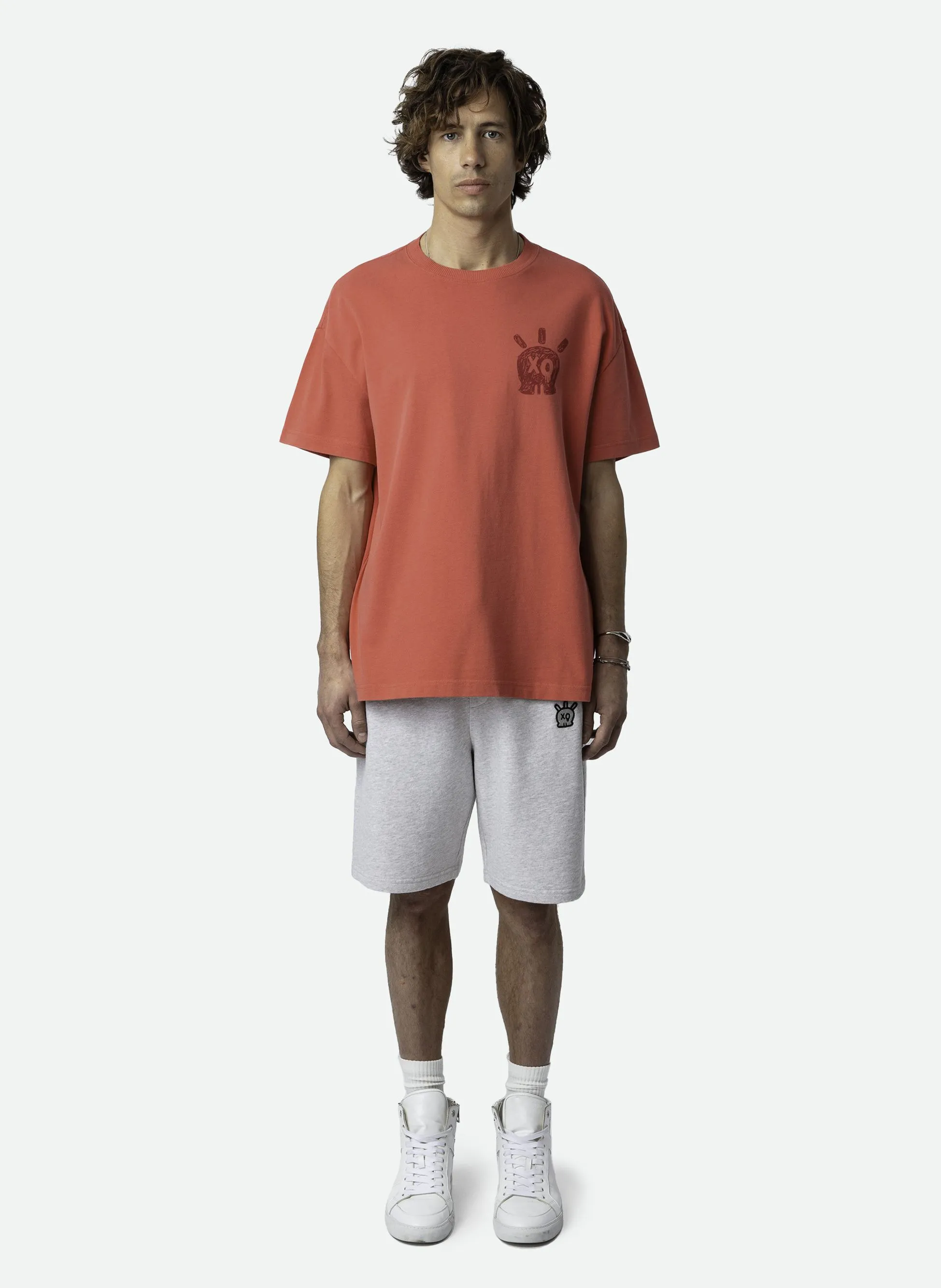 ZADIG&VOLTAIRE TEDDY - Camiseta cuello redondo recta de algodón en rojo