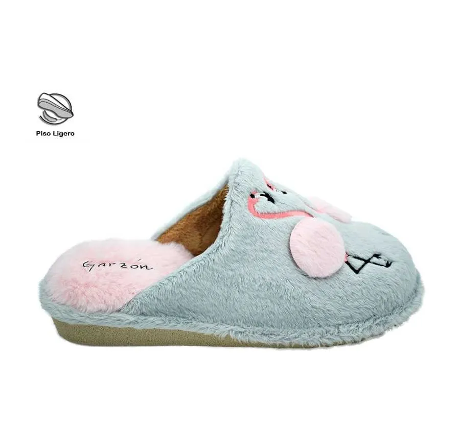 ZAPATILLA GARZÓN ESPECIAL PARQUET CASA MUJER CÓMODA PERLA ROSA PISO